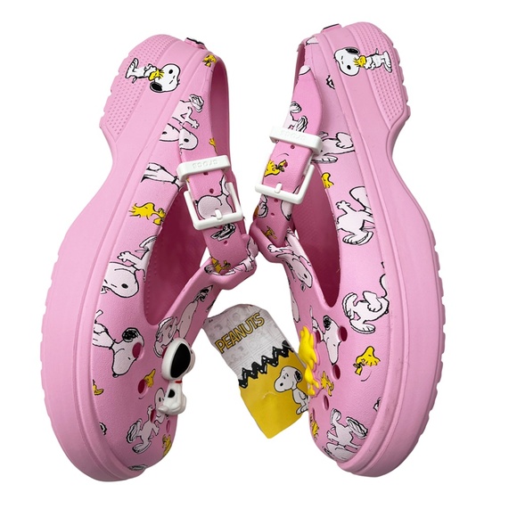 NWT Crocs Peanuts Mary Jane Clog Snoopy Woodstock Pink Women's 10 / Men's 8 - Picture 8 of 12